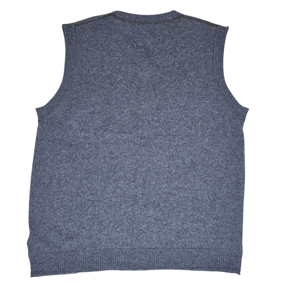 Hudson North Blue Sleeveless Sweater Vest Size L Lambswool - Picture 2 of 9